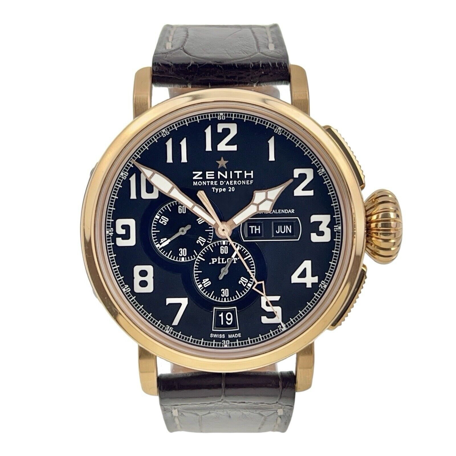 Zenith Pilot Type 20 Annual Calendar Steel 18k Rose Gold 48mm