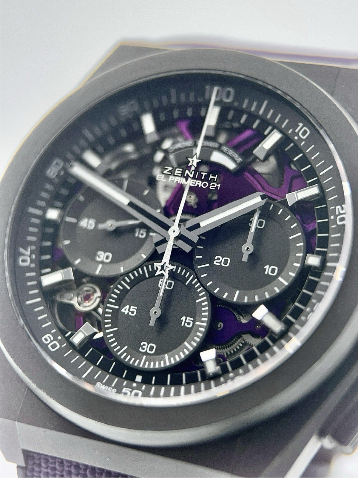 Zenith Defy 21 Ultraviolet Titanium Purple Dial 44mm Automatic Mens 97.9100.9004