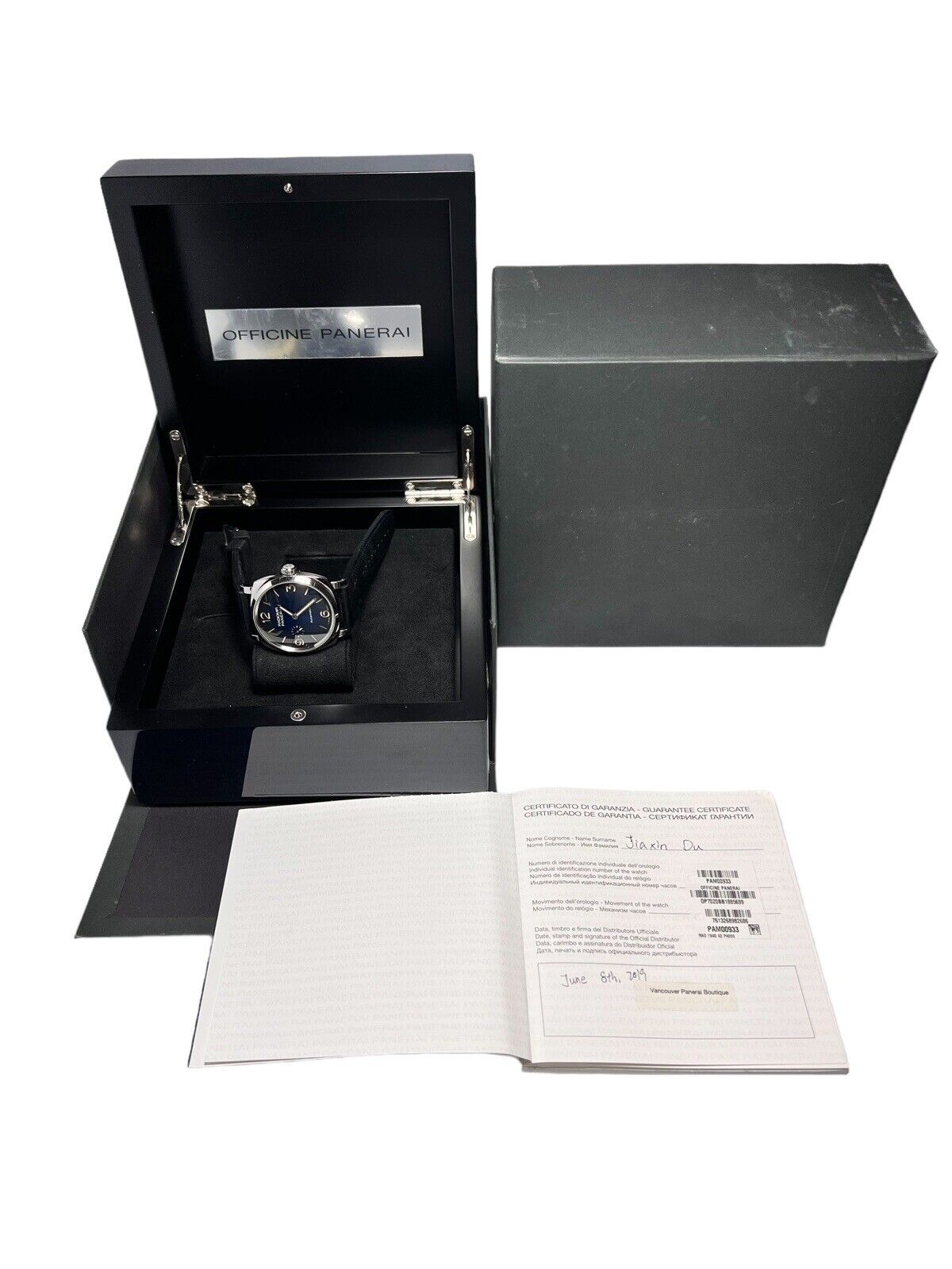 2019 Panerai Radiomir 1940 3-Days Blue Dial 42mm Automatic Movement Box/Papers