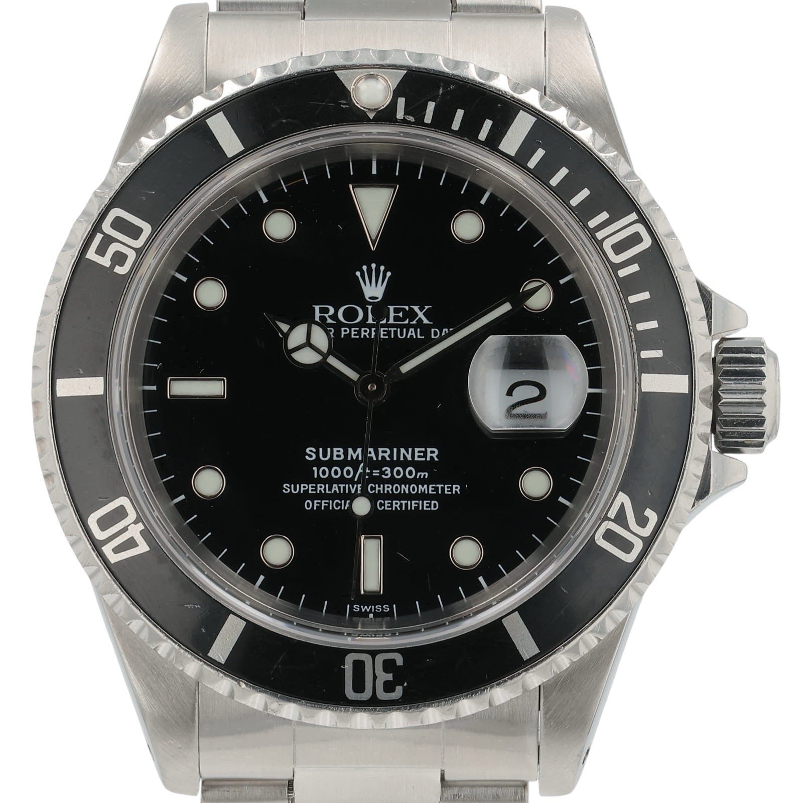 Rolex Submariner Date Stainless Steel Black Dial 40mm Automatic Mens Watch 16610