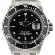 Rolex Submariner Date Stainless Steel Black Dial 40mm Automatic Mens Watch 16610