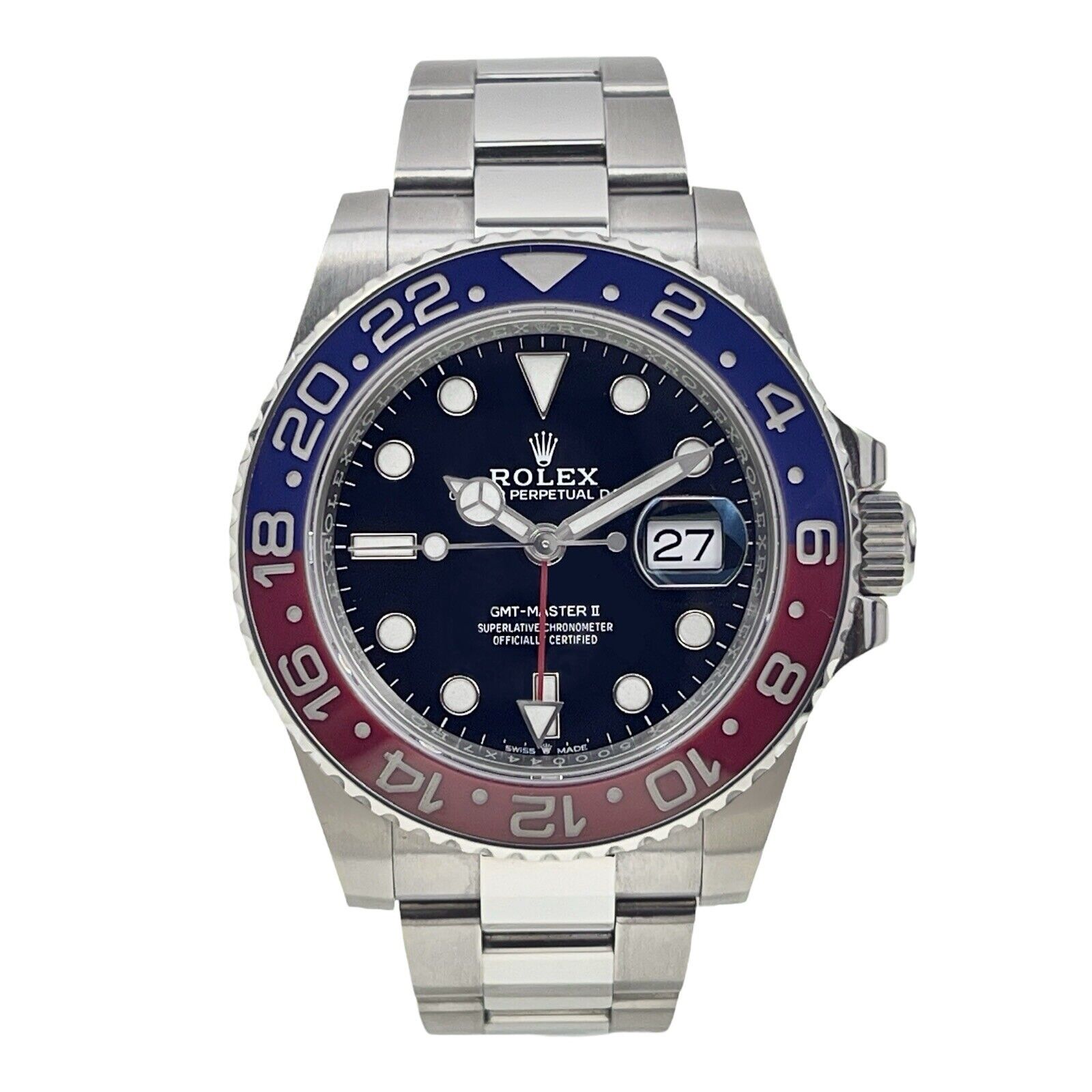 2022 Rolex GMT-Master II Pepsi Stainless Steel 40mm Automatic Watch 126710BLRO