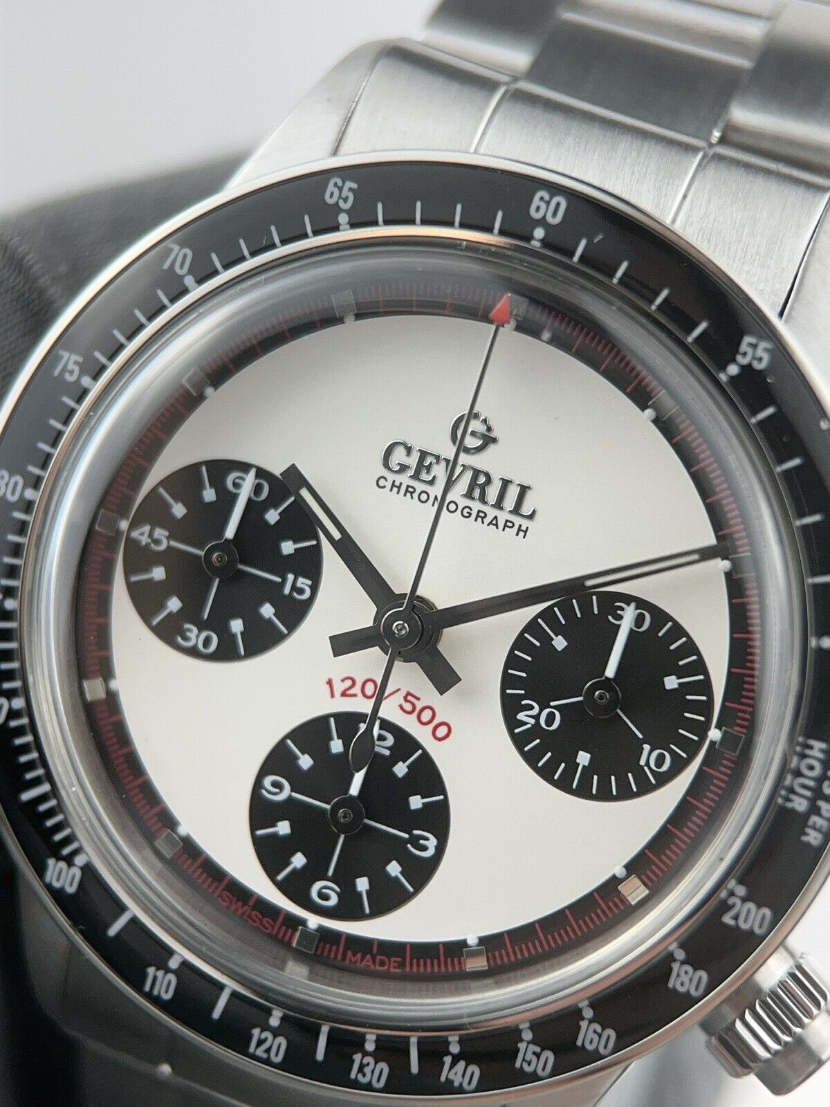2023 Gevril Tribeca ‘Paul Newman’ Chronograph White Dial Limited Edition B/P