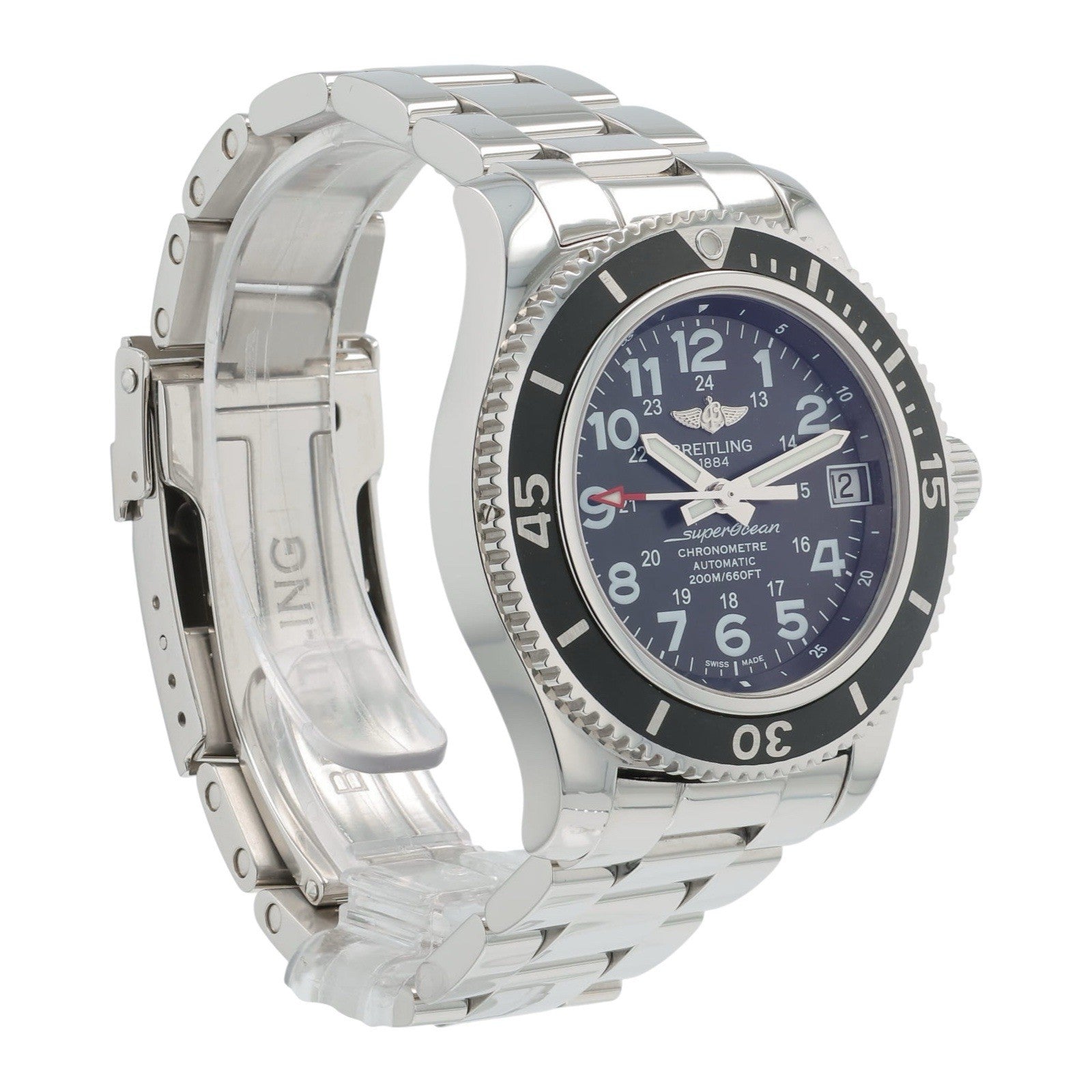 Breitling Superocean II Stainless Steel Black Dial 36mm Automatic Mens A17312