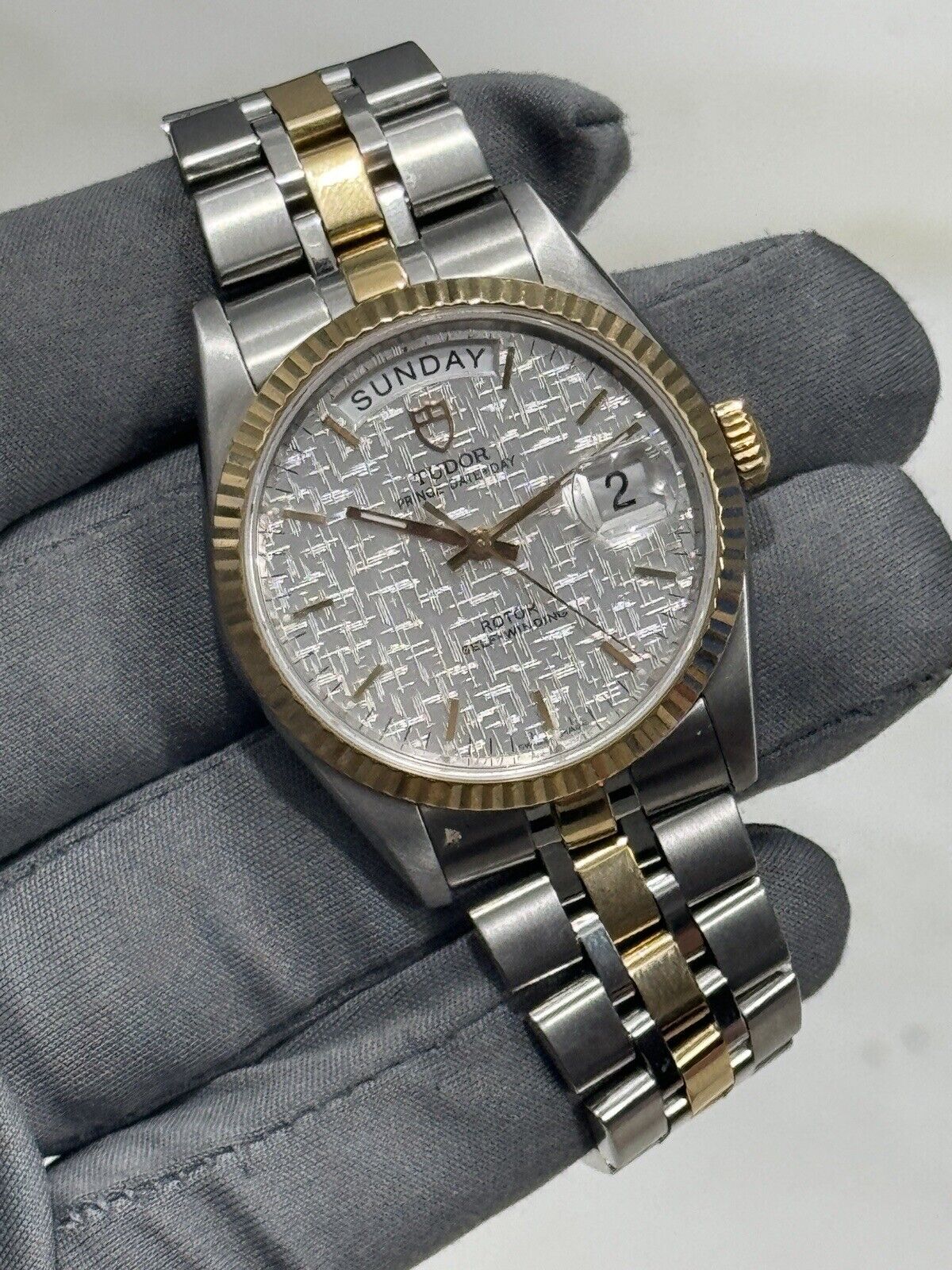 2011 Tudor Date Day Steel and Gold 36mm Automatic Men’s Watch 76213 W/ Papers