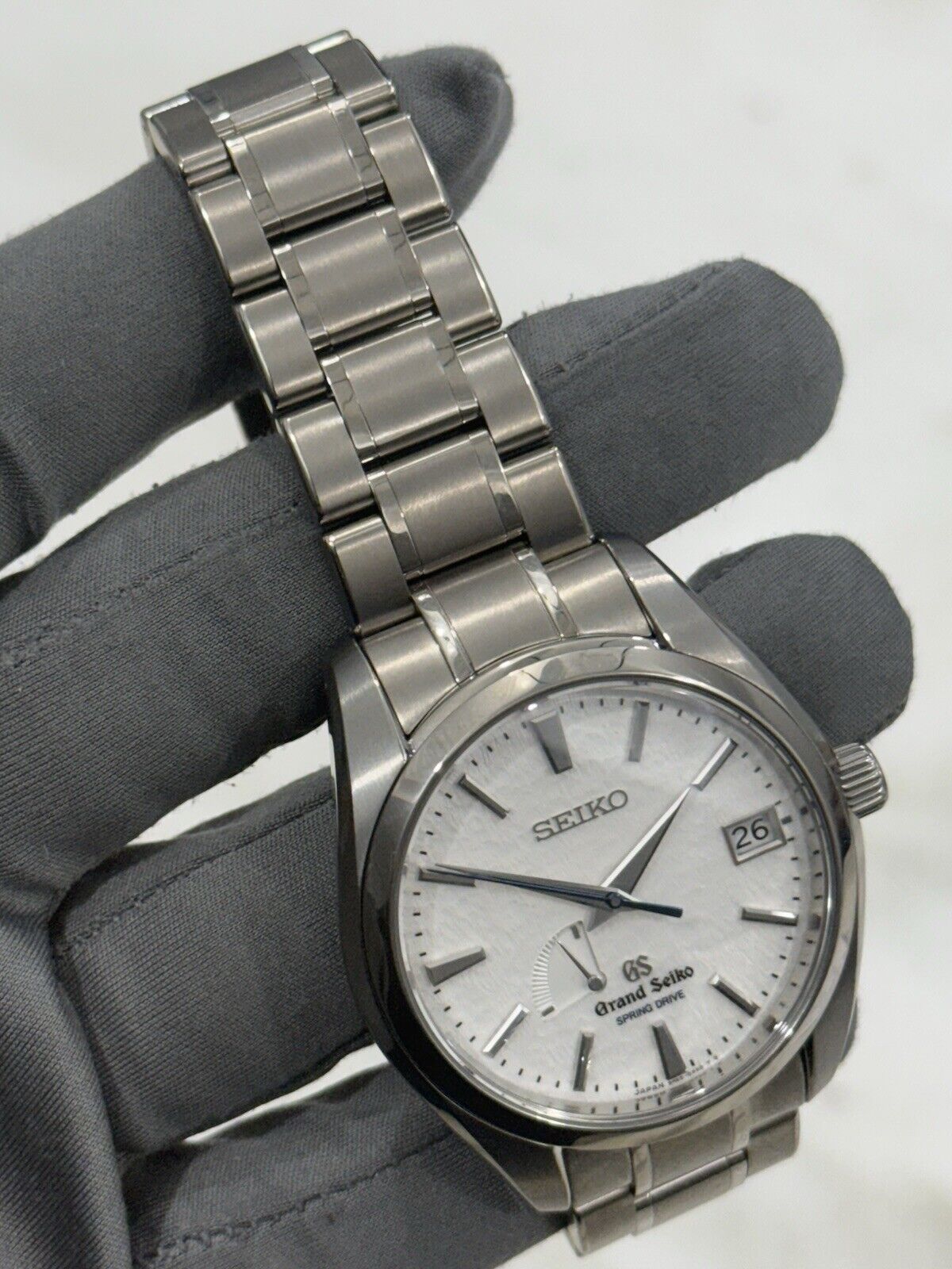 2016 Grand Seiko Spring Drive Snowflake Titanium 41mm Watch SBGA011 W/ Paper