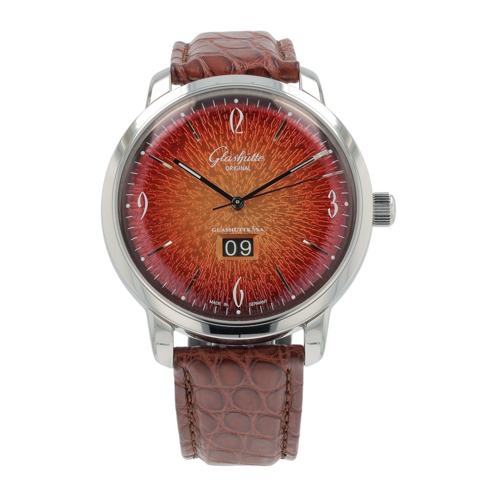 Glashutte Original Sixties Steel Red Dial 42mm Automatic Mens 2-39-47-09-02-04
