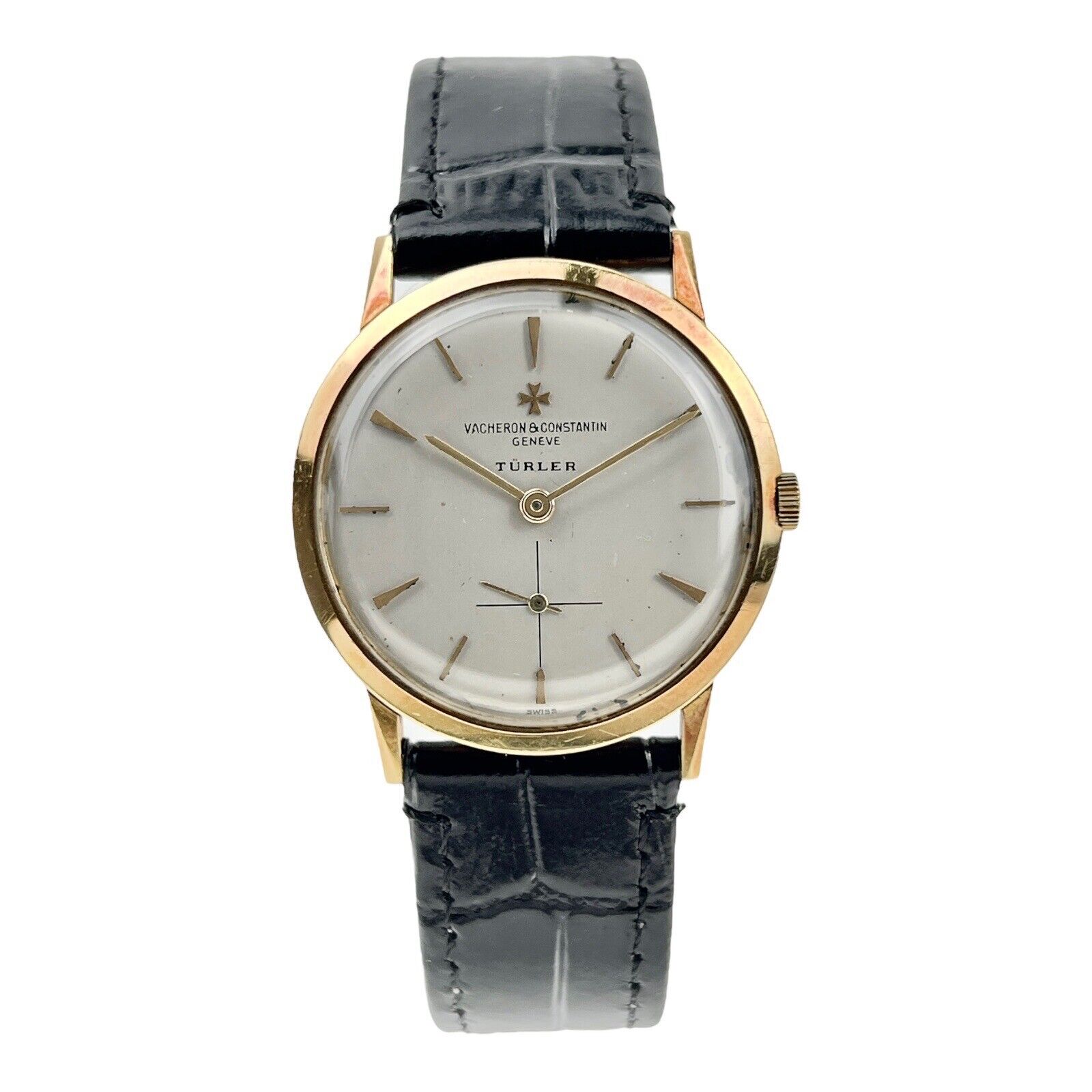 Vintage Vacheron Constantin “Turler” Dial Manual Wind 32mm 18k Gold Watch 26747