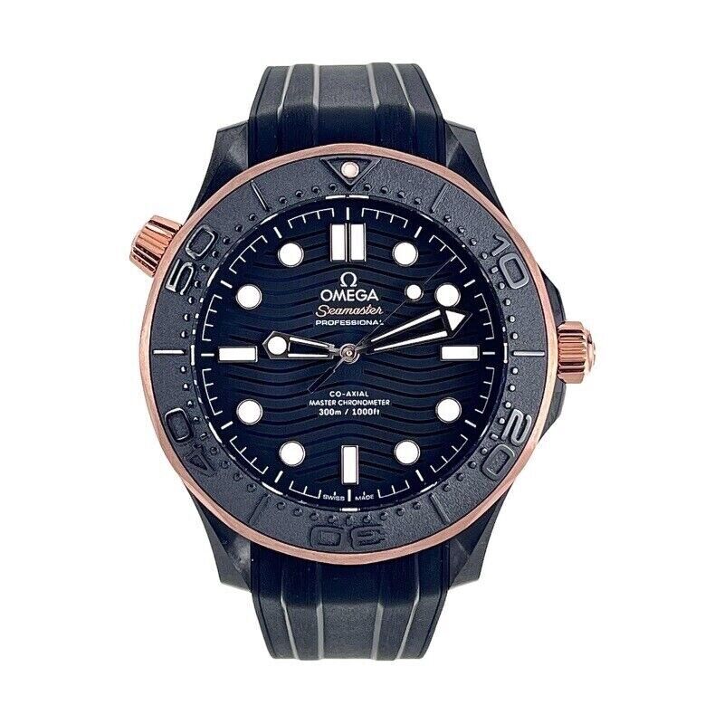 2021 Omega Seamaster Black Ceramic Rose Gold Box & Papers 210.62.44.20.01.001