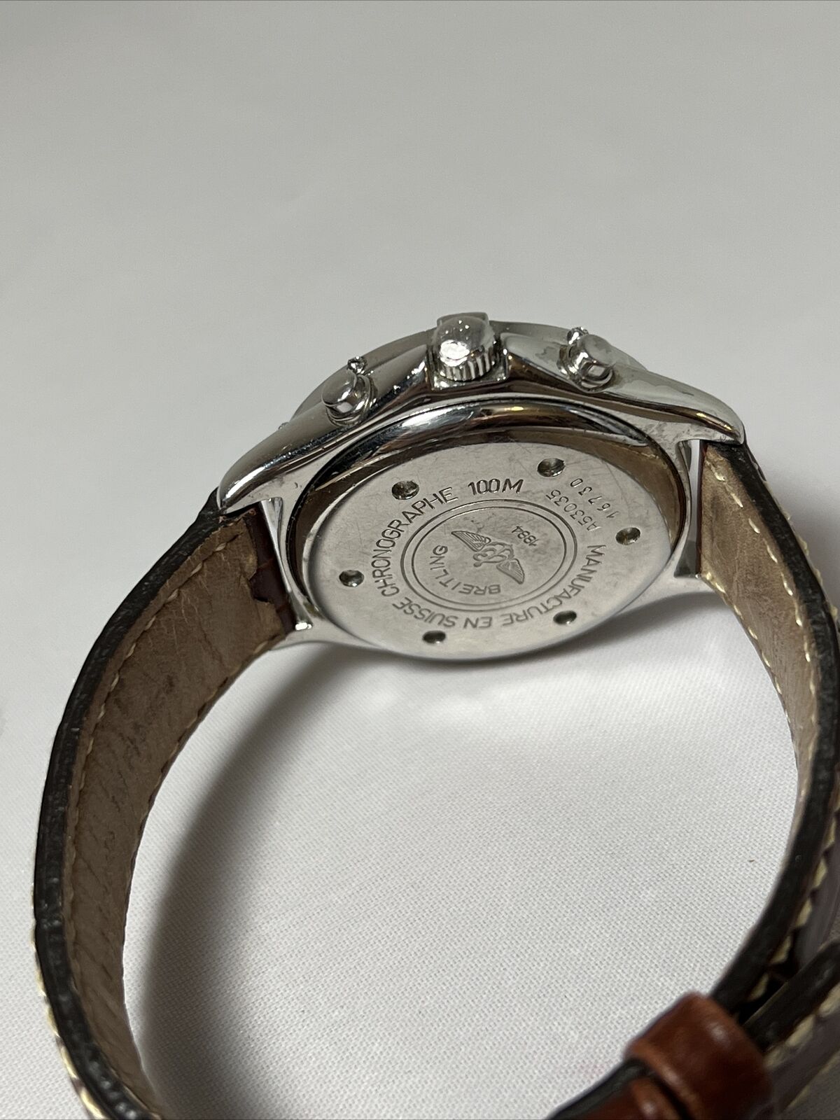 Men's BREITLING Colt A53035 Chronograph Quartz Steel WR 100M Date Watch