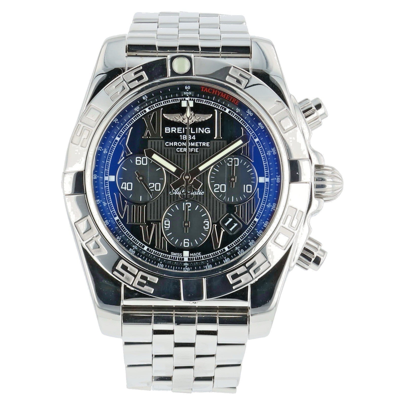 Breitling Chronomat 44 Stainless Steel Black Dial 44mm Automatic Men’s AB0110