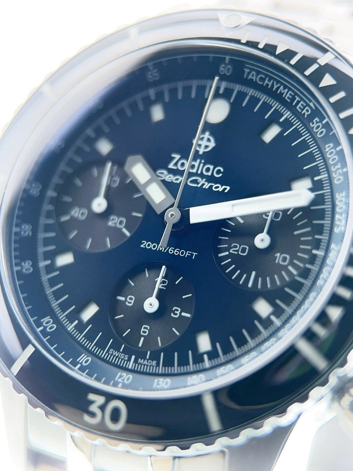 Zodiac Sea-Chron Stainless Steel Blue Dial 42mm Automatic Men’s Watch ZO3605