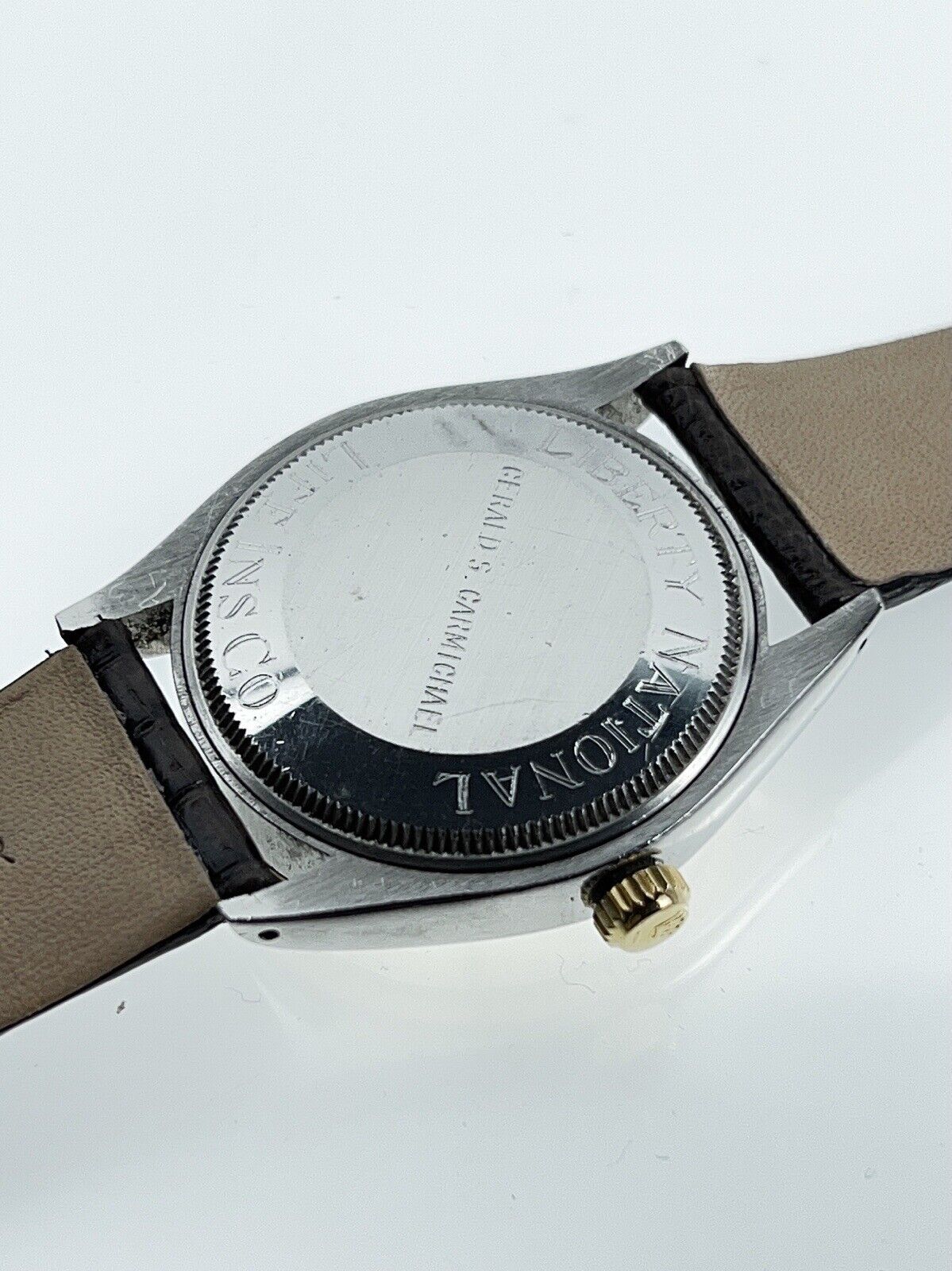 1979 Rolex Air-King 5501 Silver Stick Dial Leather Strap 34mm Automatic Watch