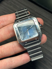 2022 Cartier Santos 40mm Blue Dial Steel Watch WSSA0030  - Box And Papers