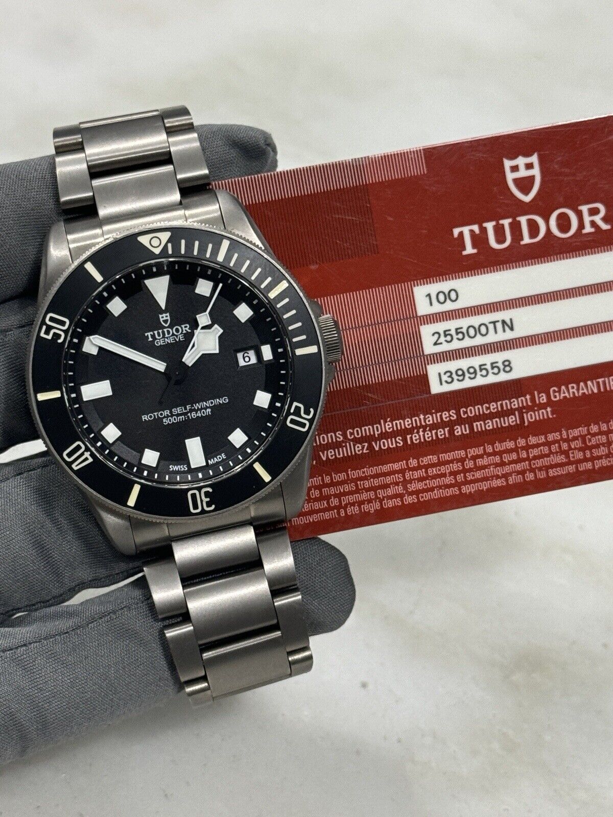2014 TUDOR Pelagos 25500TN Automatic Titanium Watch Black Dial Mens - B/P