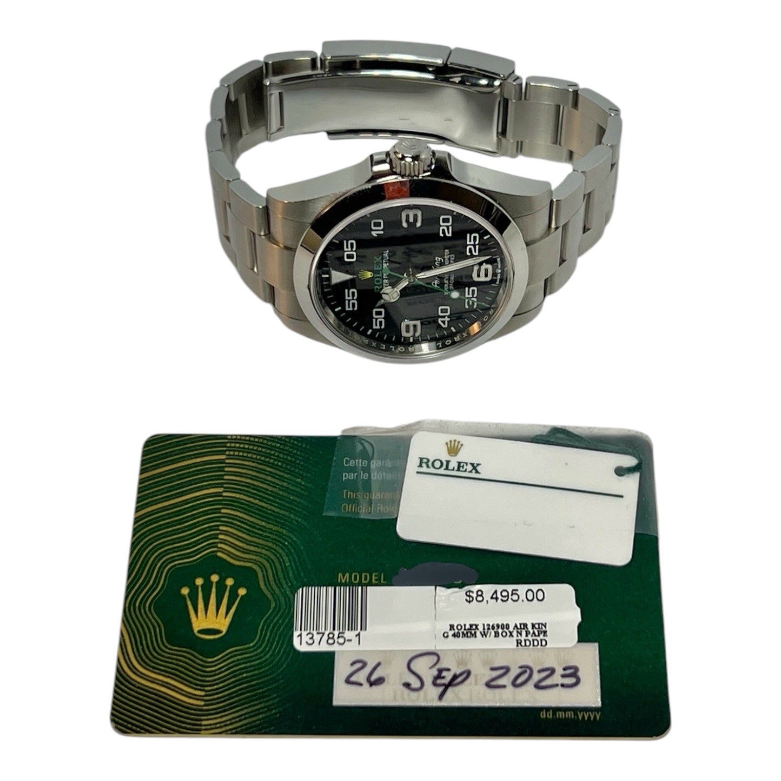 2023 Rolex Air King Stainless Steel Black Dial 40mm Automatic Men's Watch 126900