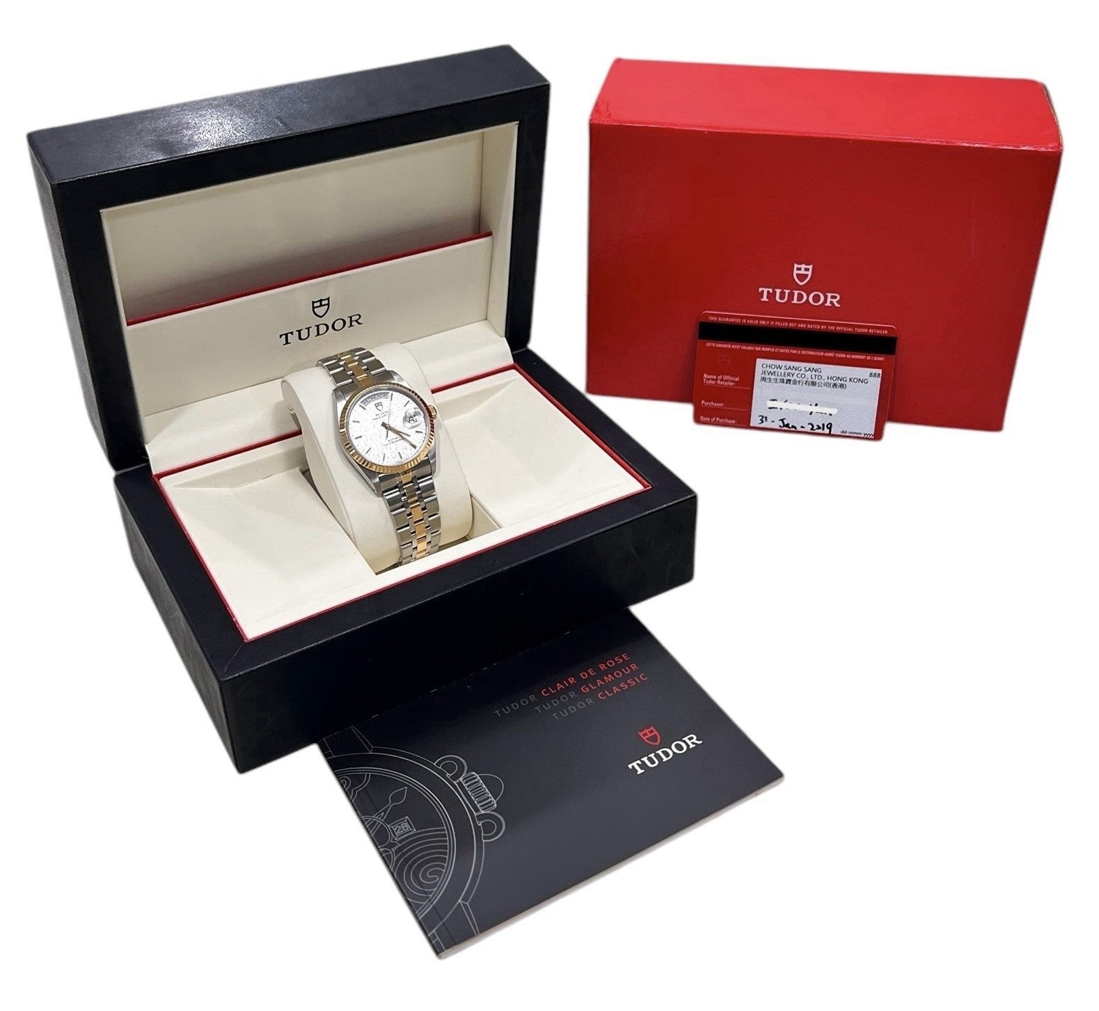 2019 Tudor Date Day Gold & Steel Silver Dial 36mm Men's Watch 76213 - Box/Papers