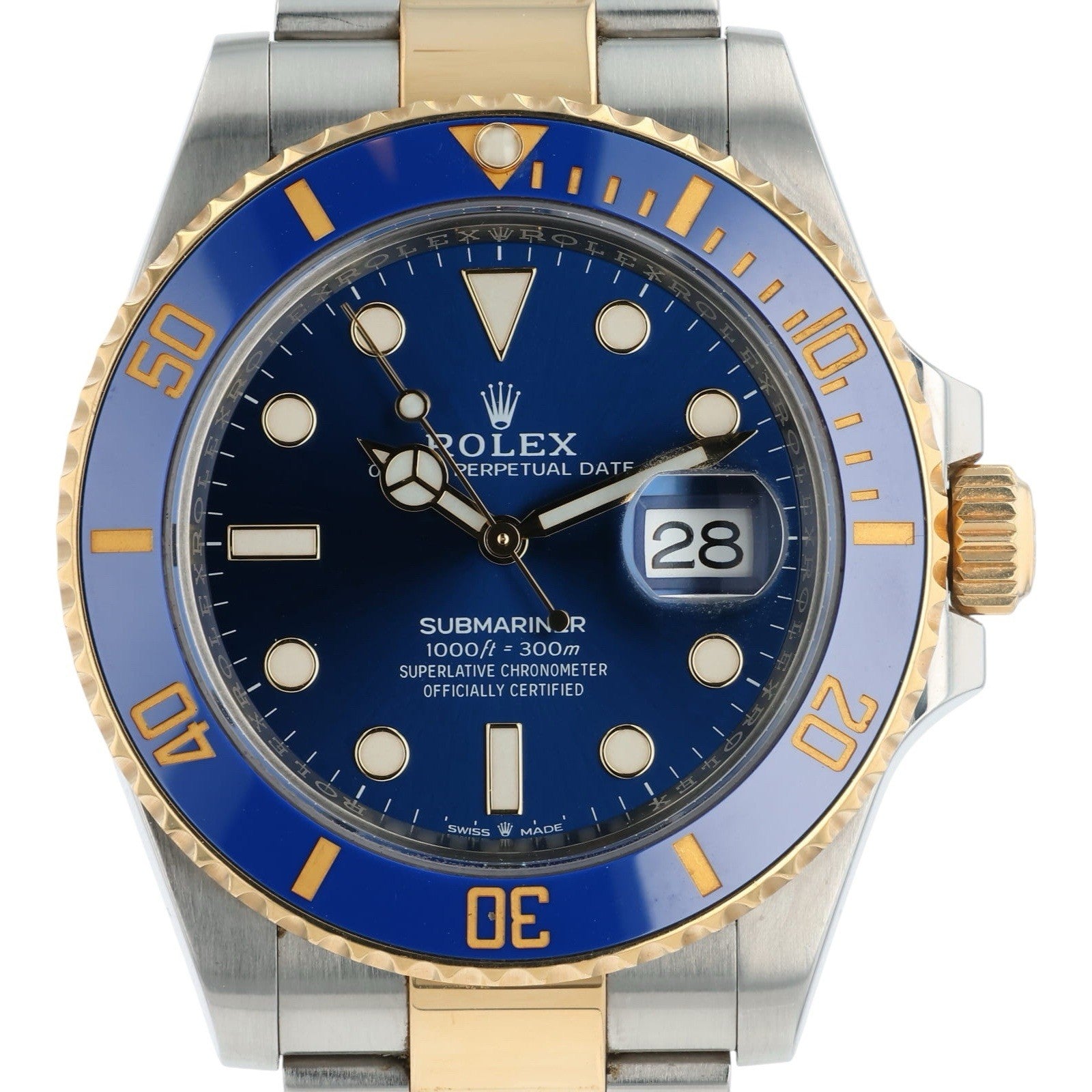 Rolex Submariner Date Gold & Steel Blue Dial 41mm Automatic Movement Mens 126613