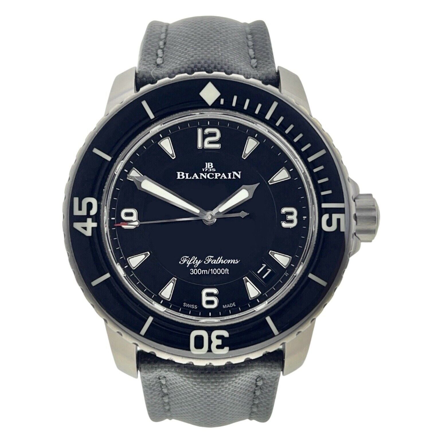 2019 Blancpain Fifty Fathoms Titanium 45mm Black Dial Automatic Men’s Watch 5015