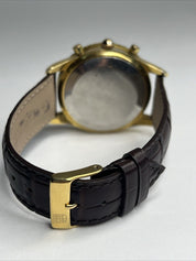 Vintage Gallet By Racine Excel-O-Graph 43mm Gold Tone Case Watch -PLEASE READ