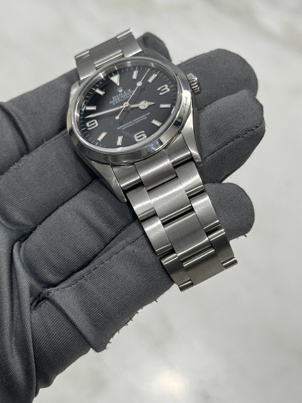 2005 Rolex Explorer I Black 36mm 3-6-9 Stainless Steel Oyster Watch 114270
