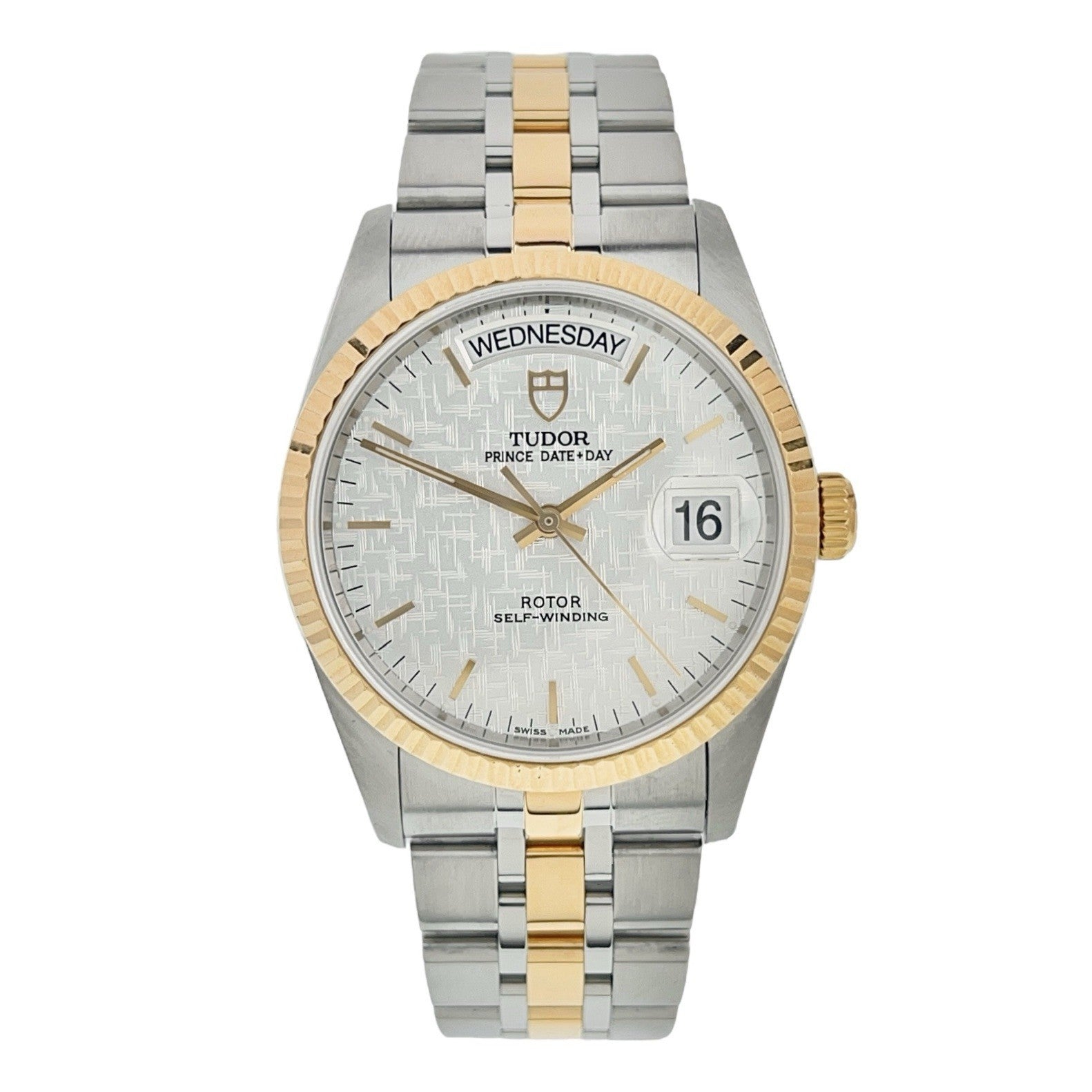 2019 Tudor Date Day Gold & Steel Silver Dial 36mm Men's Watch 76213 - Box/Papers