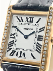 Cartier Tank Solo 18k Yellow Gold and Steel Diamond Bezel 27mm Quartz W5200004