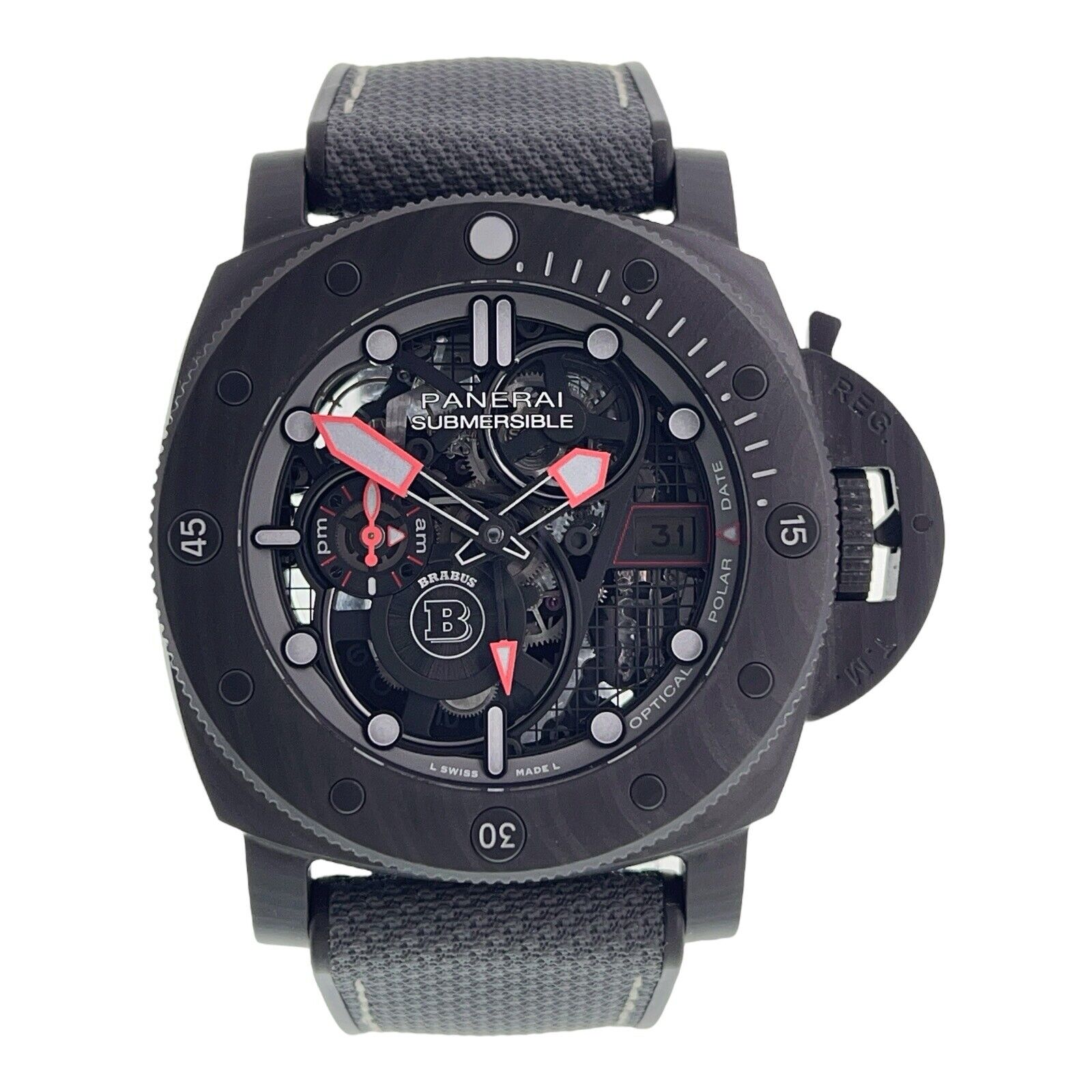 2022 Panerai Submersible Brabus Carbon Fiber Men’s Automatic Watch PAM01240