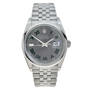2022 Rolex Datejust Wimbledon Steel Grey Dial 36mm Automatic Men’s Watch 126200