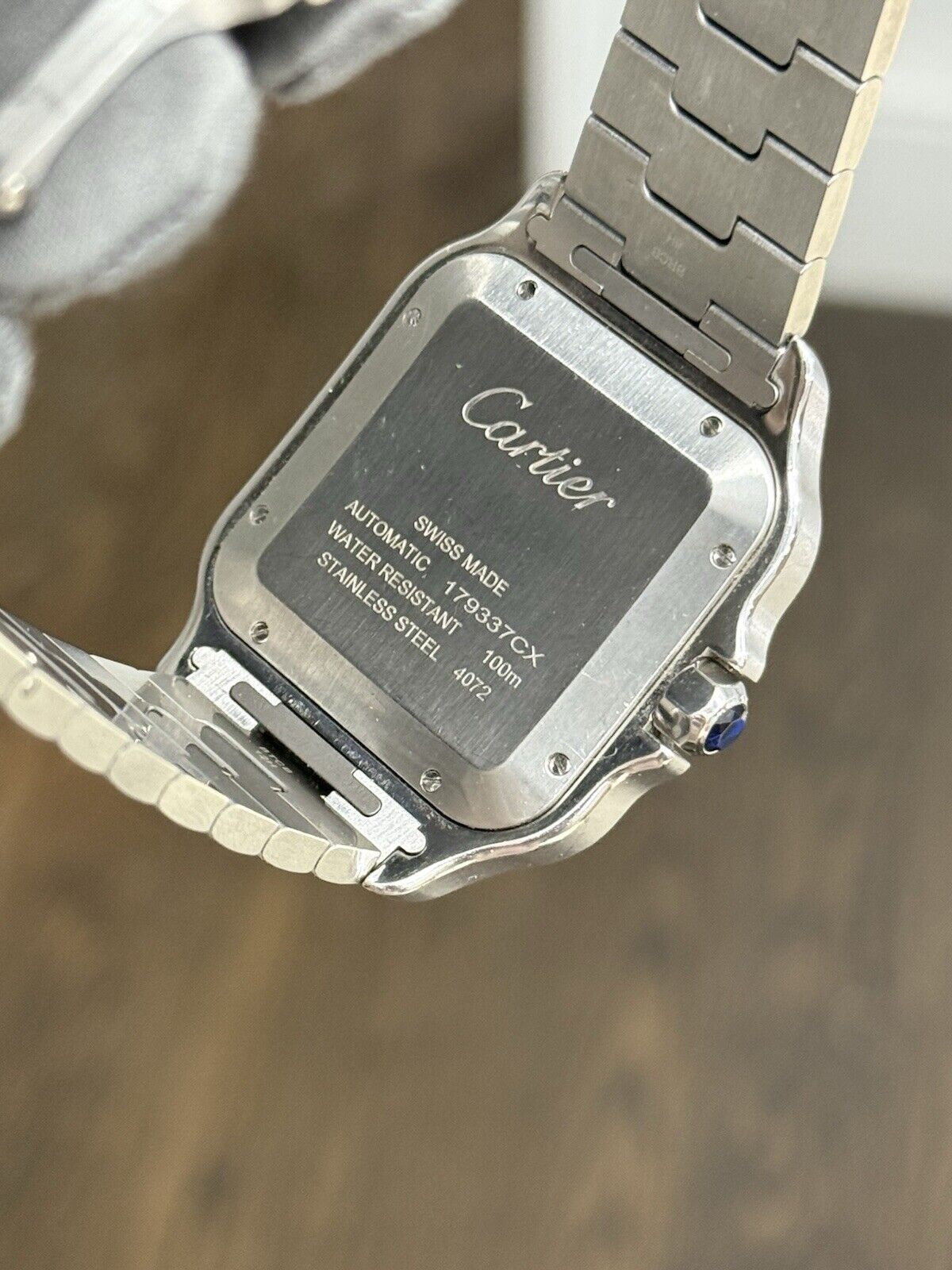 2022 Cartier Santos Steel Blue Dial Large Automatic Men’s Watch WSSA0030