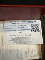 2023 Cartier Santos Large Steel Silver Dial 39mm Automatic Men's Watch WSSA0018