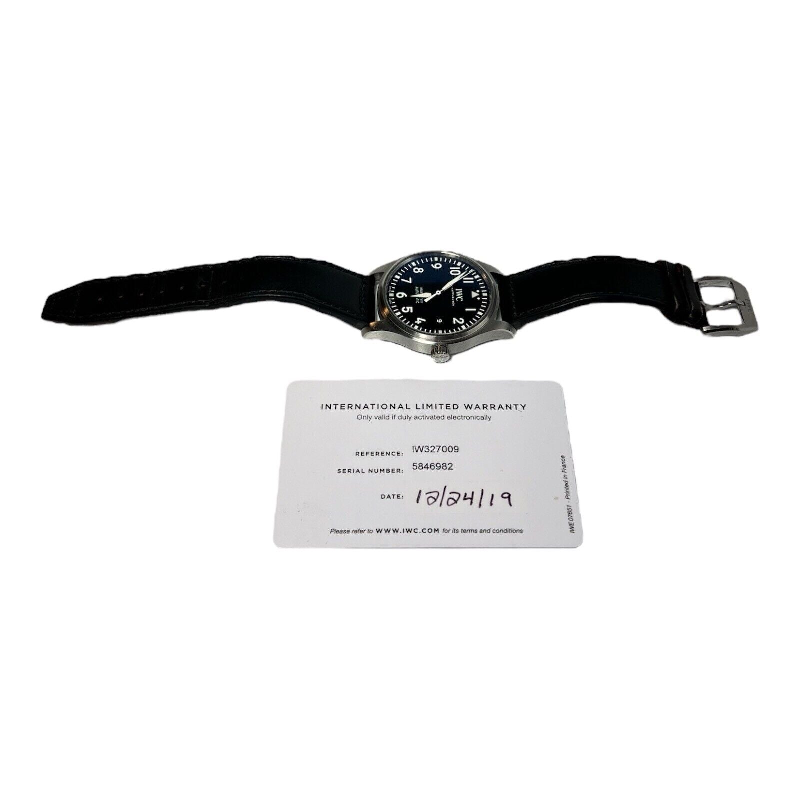 2019 IWC Pilot Mark Steel Black Dial 40mm Automatic Men’s Watch IW327009