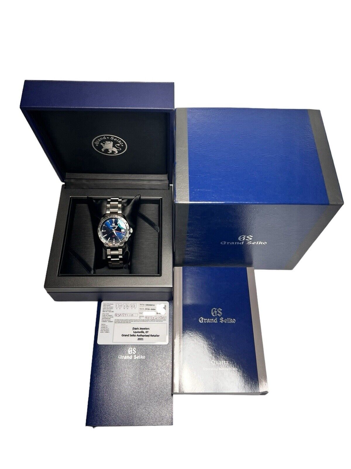 2021 Grand Seiko Steel Blue 39mm Quartz Men’s Watch SBGN005 - Box and Papers