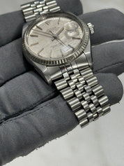 1978 Rolex Datejust Stainless Steel 16014 Factory Linen Mens 36mm Watch