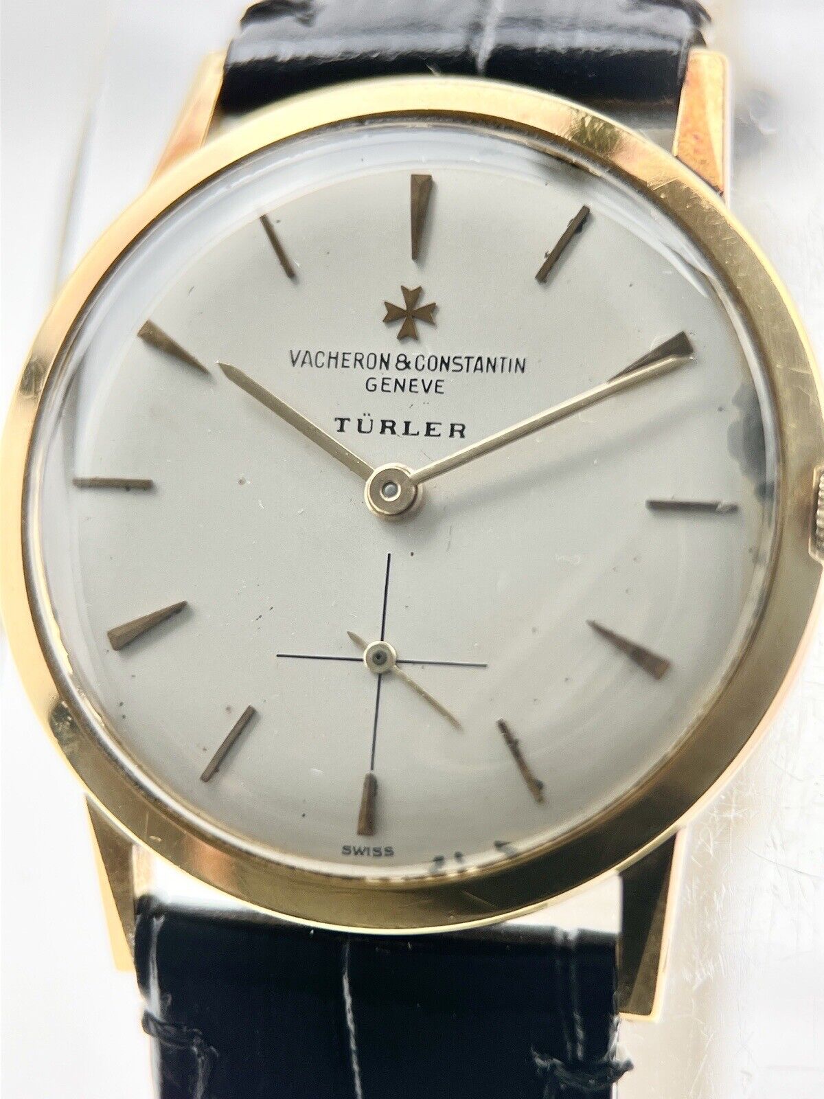 Vintage Vacheron Constantin “Turler” Dial Manual Wind 32mm 18k Gold Watch 26747
