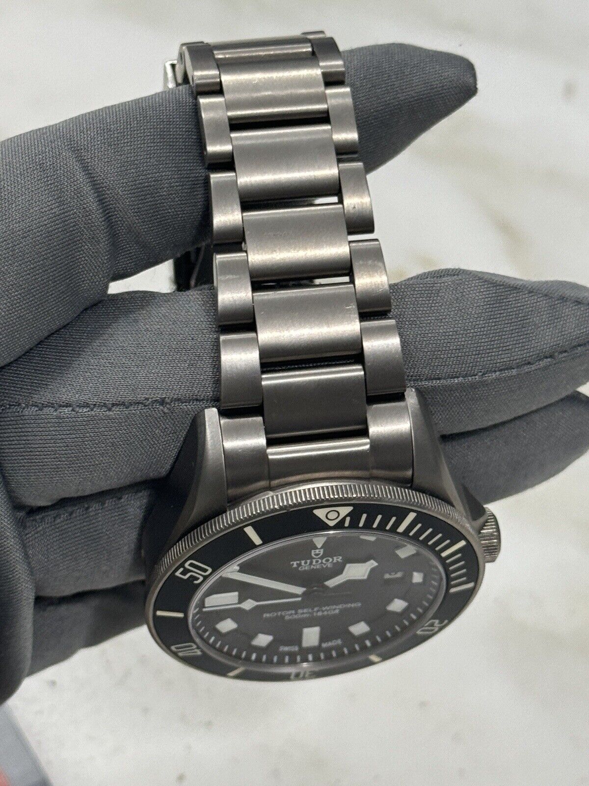 2014 TUDOR Pelagos 25500TN Automatic Titanium Watch Black Dial Mens - B/P