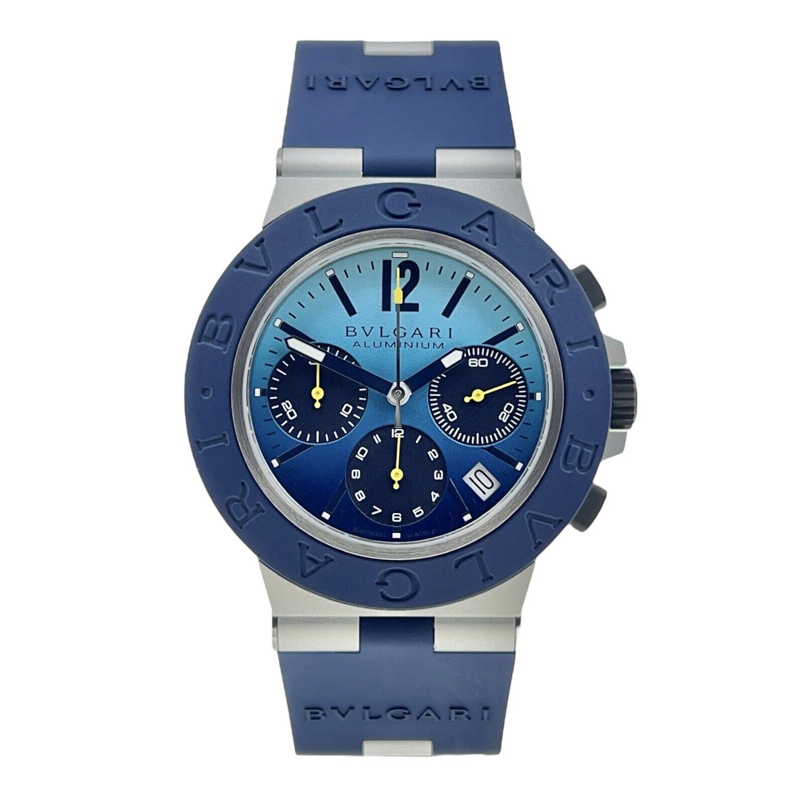 Bulgari Chronograph Aluminum Blue 40mm Automatic Men's Watch