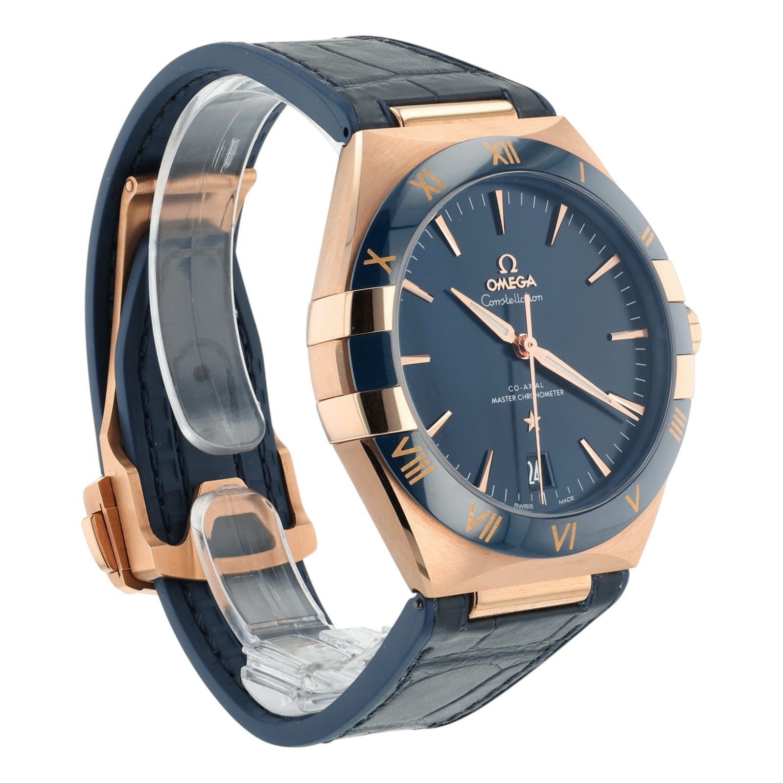 Omega Constellation 18k Rose Gold Blue Dial 41mm Automatic 131.63.41.21.03.001