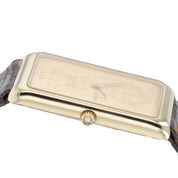 Corum Ingot 18k Yellow Gold 30x40mm Gold Dial Quartz Movement Mens Watch GR15