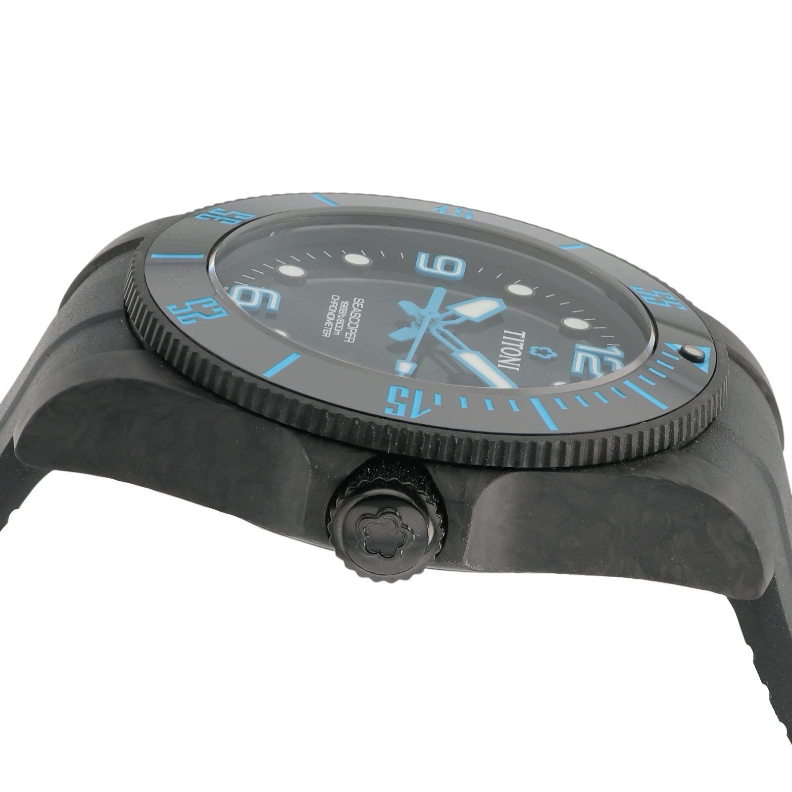 Titoni Seascoper Carbon Black Dial 42mm Automatic Movement Men’s Watch 83600