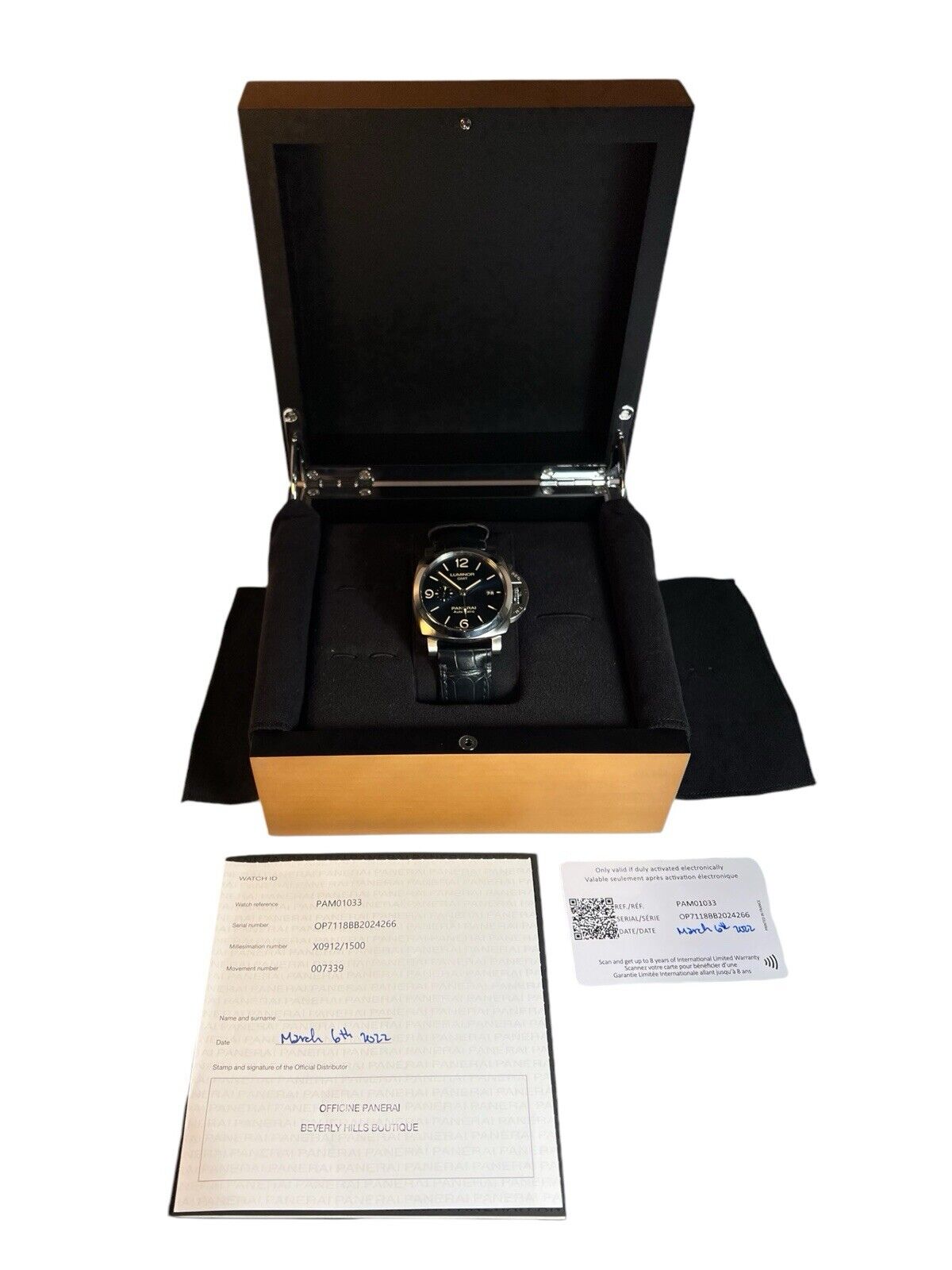 2022 Panerai Luminor GMT Steel Blue Dial 44mm Automatic Men’s Watch PAM1033