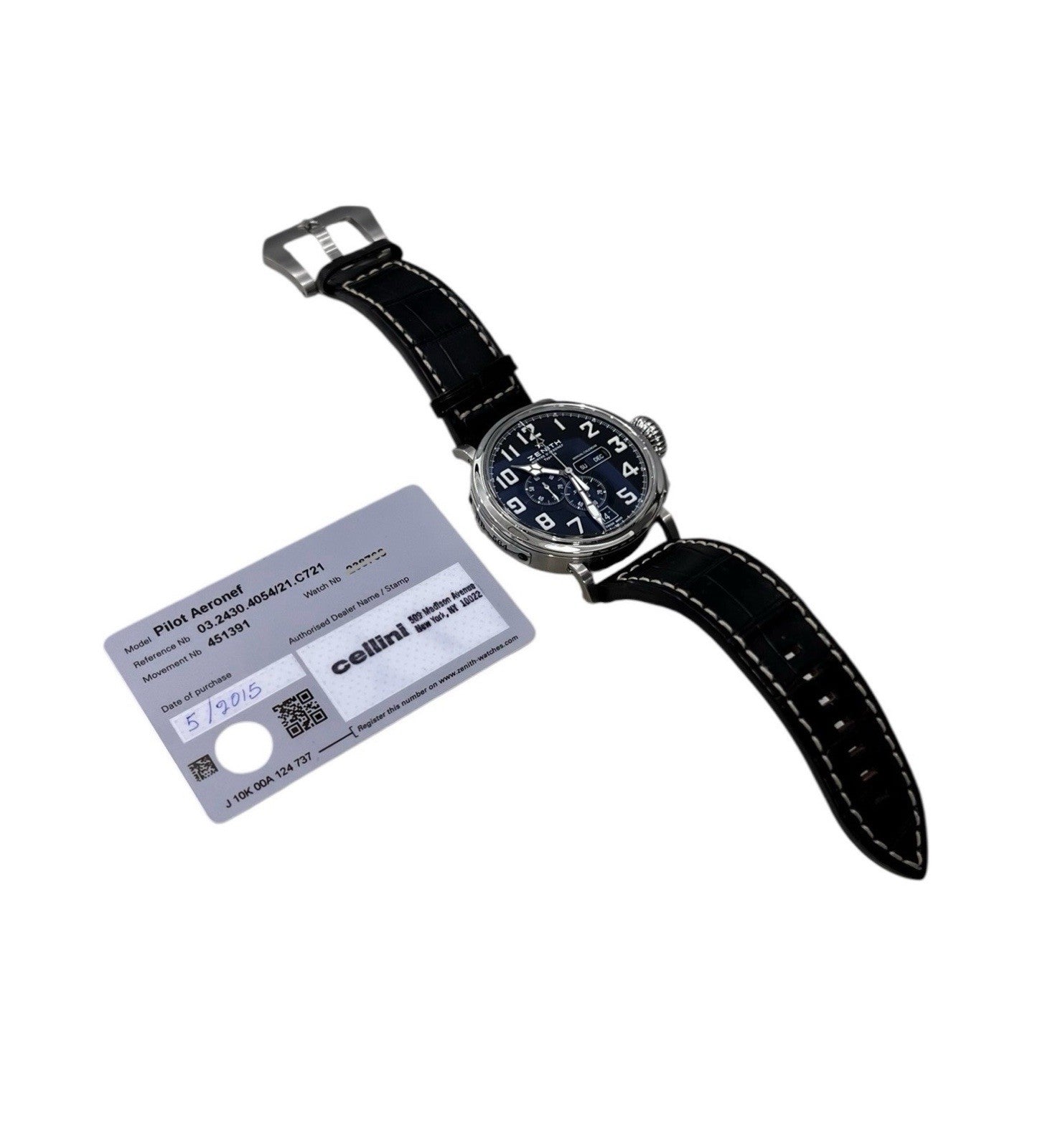 Zenith Pilot Type 20 Stainless Steel Black Dial 48mm Automatic Mens 03.2430.4054