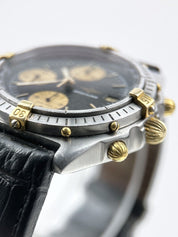 Breitling Chronomat Gold Steel Black Dial Chrono Automatic Watch Ref: B13047