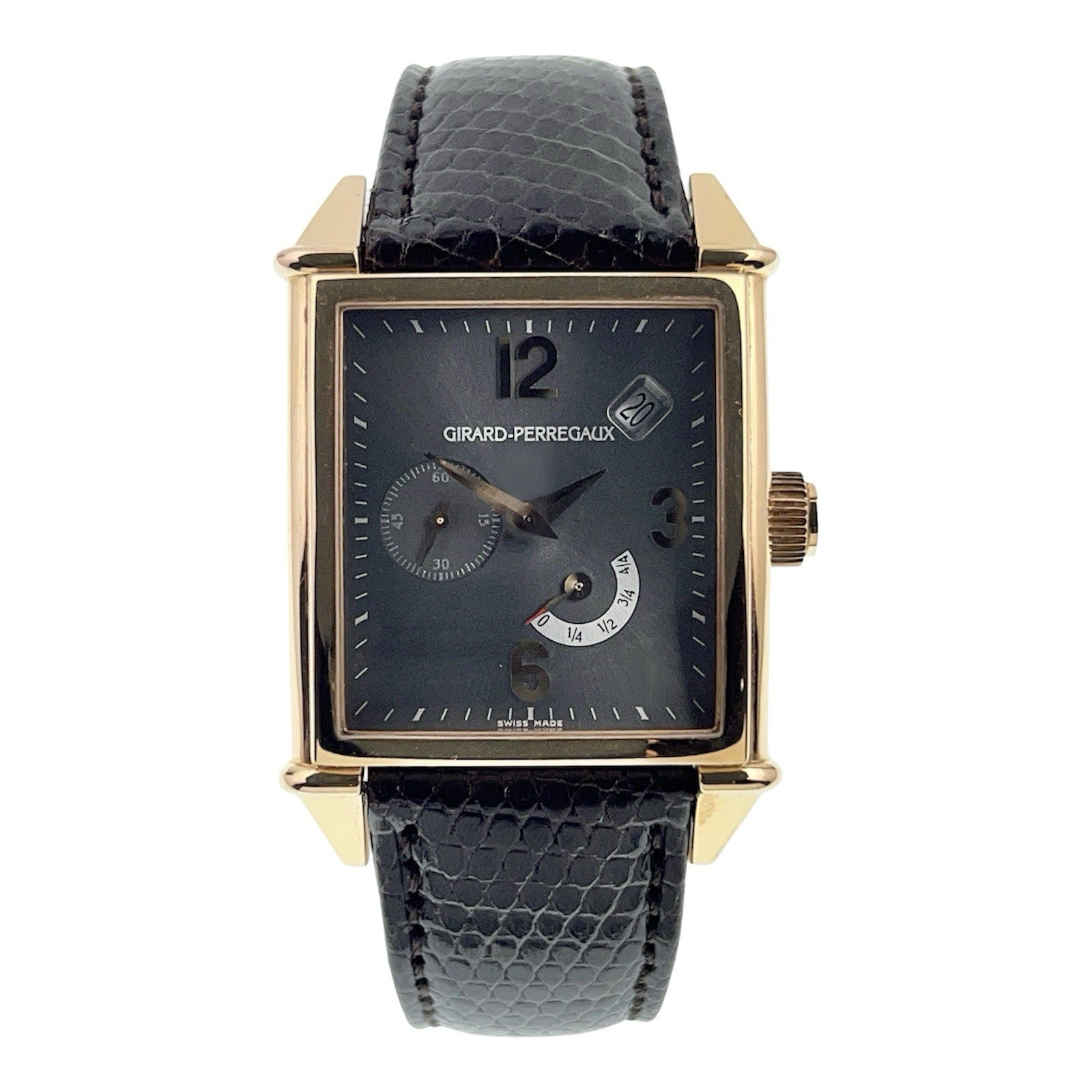 Girard Perregaux Vintage 18k Rose Gold Grey Dial 32mm Automatic Men's Watch 2585