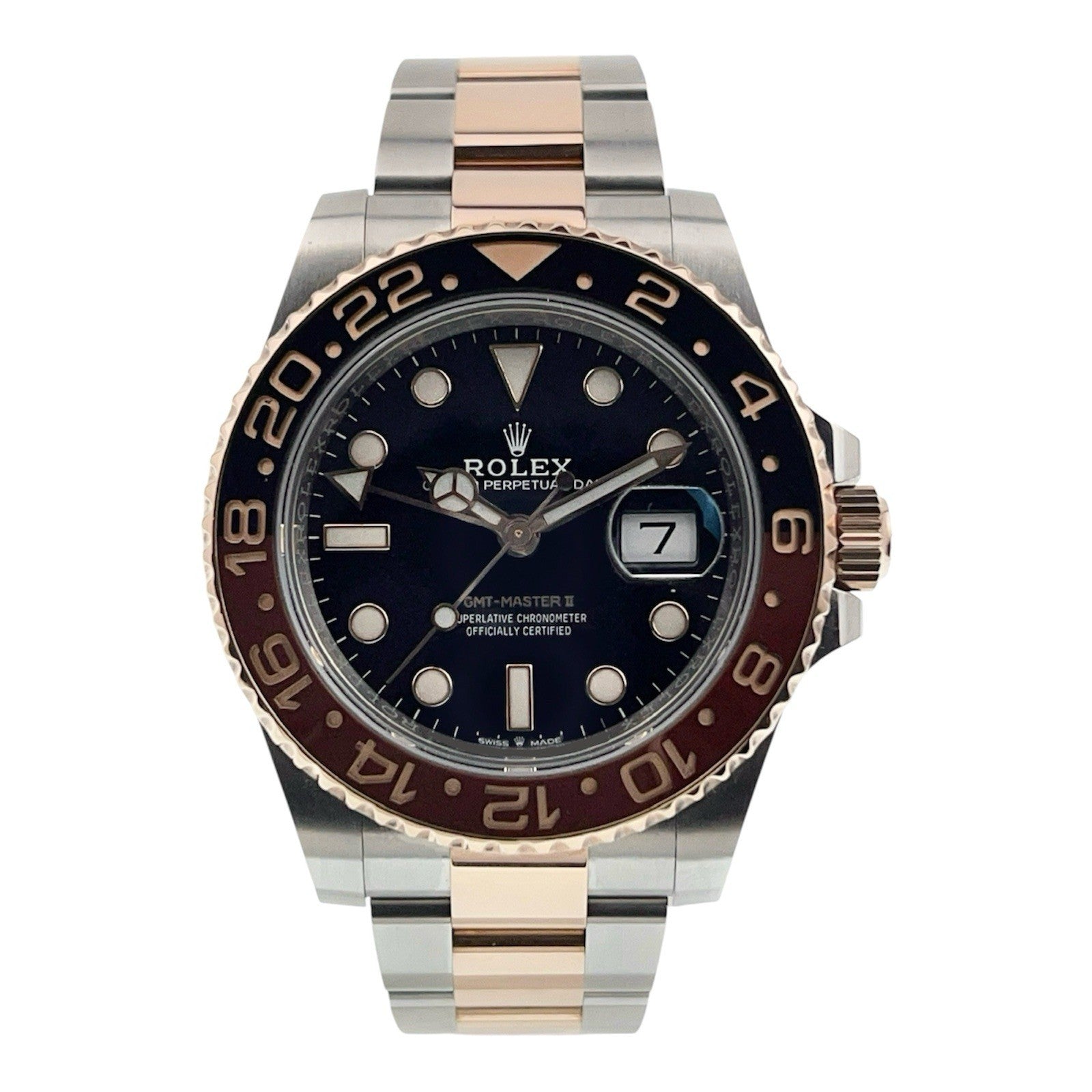 2019 Rolex GMT Master II Gold & Steel Black Dial 40mm Automatic Watch 126711CHNR