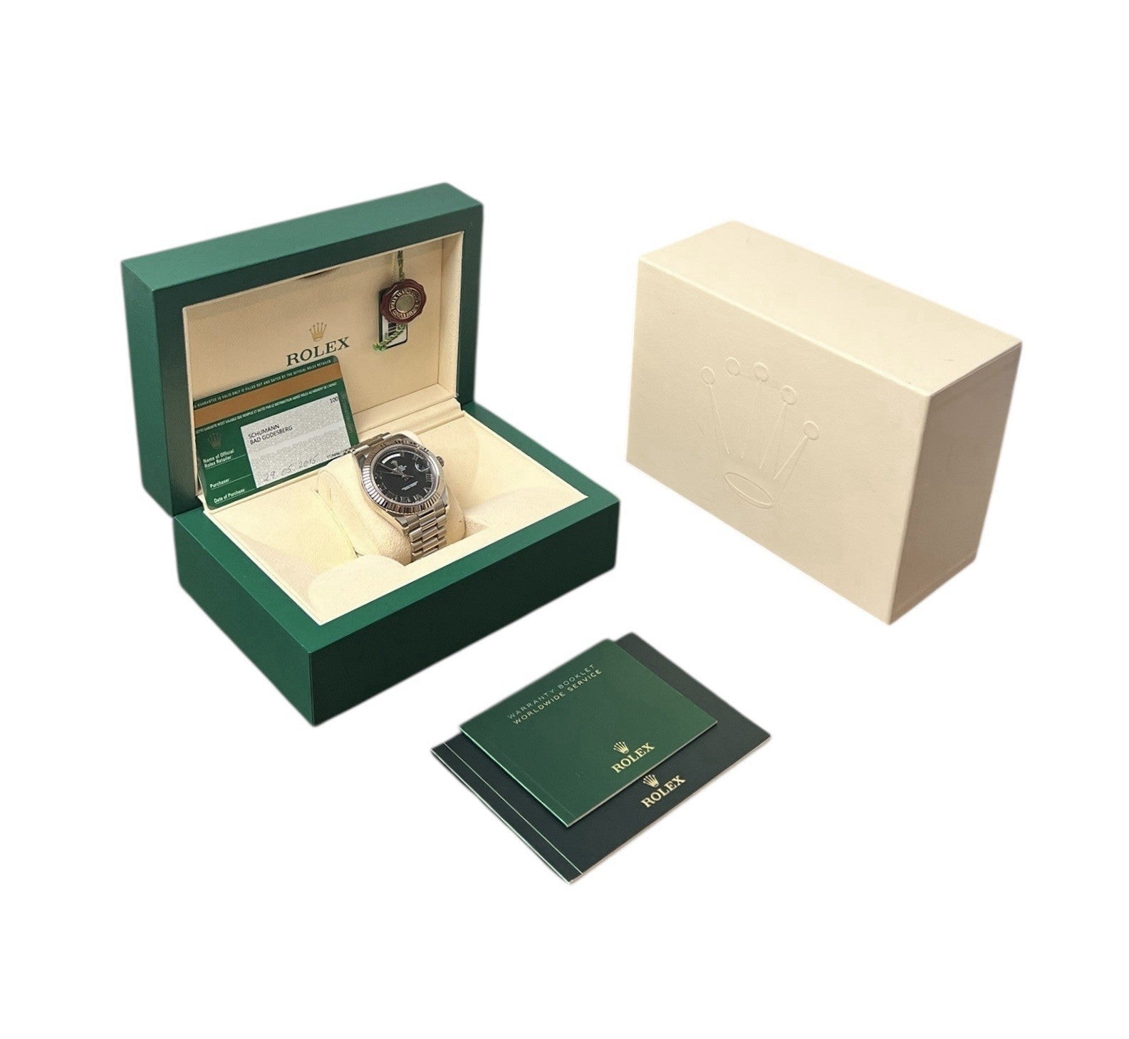 Rolex Day-Date II 18k White Gold Black Dial 41mm Automatic Men’s Watch 218239