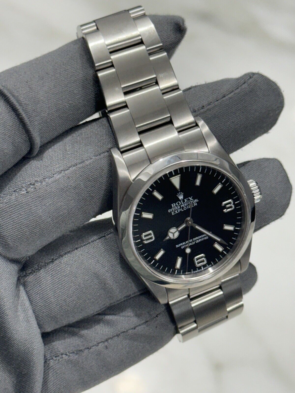 2001 Rolex Explorer I Black 36mm Oyster Steel Automatic Watch 114270