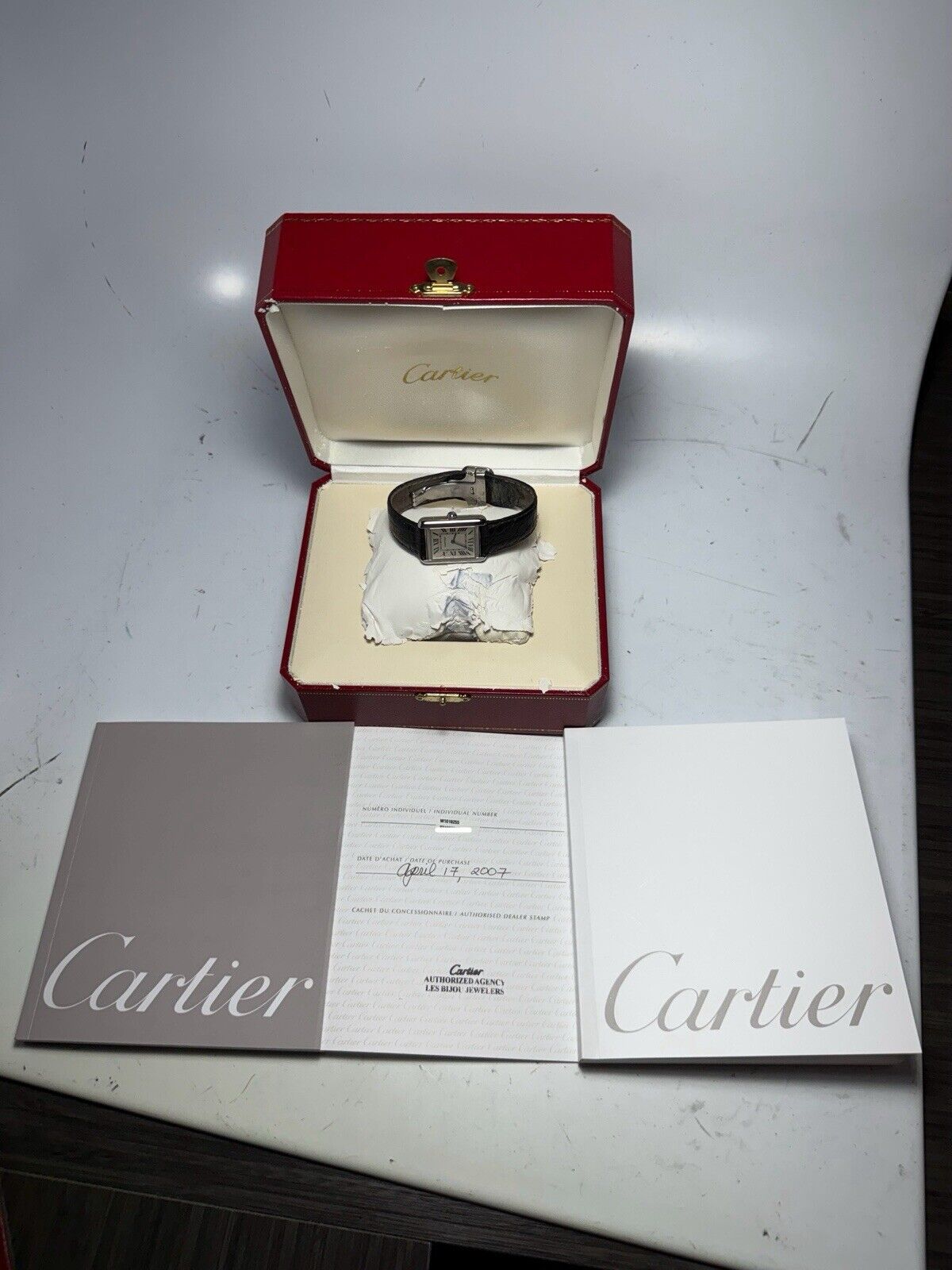 2007 Cartier Tank Steel Silver Color Dial 24mm Quartz Women’s Watch W1018255