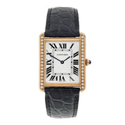 Cartier Tank Solo 18k Yellow Gold and Steel Diamond Bezel 27mm Quartz W5200004