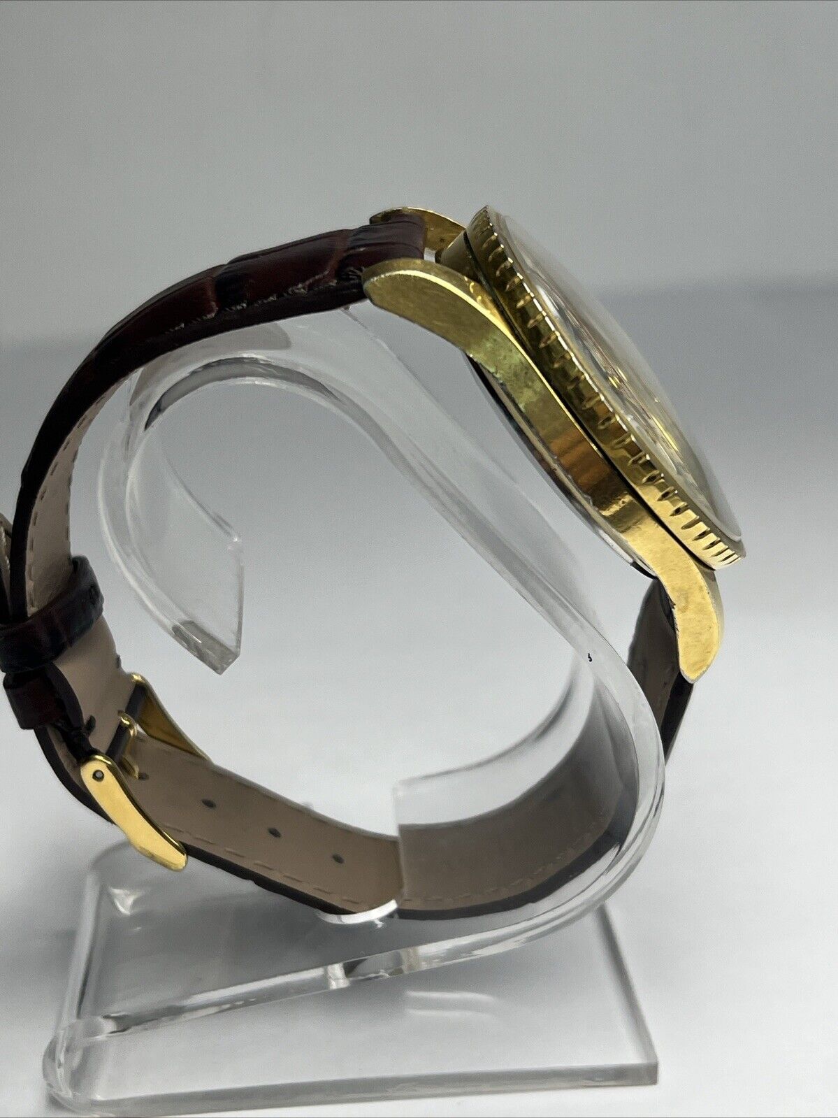 Vintage Gallet By Racine Excel-O-Graph 43mm Gold Tone Case Watch -PLEASE READ